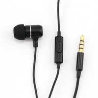 Headphone In-Ear Berkabel 3.5mm dengan Mikrofon, Earbud Metal, Earphone Gaming