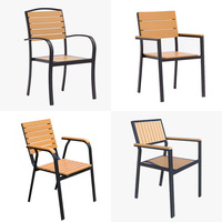 Mobilier de jardin en plastique multicolore Chaises en bois Tables et chaises d'extérieur Chaises en bois de cour pour salle à manger