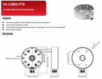 Boîte de jonction dissimulée en alliage d'aluminium étanche à DS-1280ZJ-PT6 compatible Surveillance des accessoires de vidéosurveillance Boîte de câble métallique