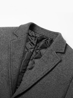 Veste en laine d'hiver pour hommes Manteau en laine mince décontracté de haute qualité Manteau long en coton pour hommes Trench Coat Vestes d'hiver rembourrées pour hommes