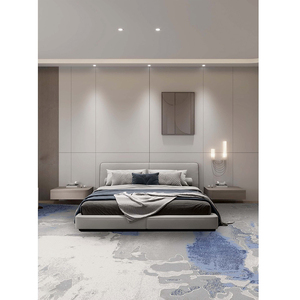 Alfombra Minimalista Azul y Gris con Diseño <span class=keywords><strong>de</strong></span> Tinta, Alfombra Oriental <span class=keywords><strong>de</strong></span> Pared <span class=keywords><strong>a</strong></span> Pared para Dormitorio <span class=keywords><strong>de</strong></span> Hotel - Product Image 6