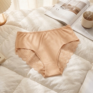 Fabricante de Ropa Interior, Bragas de Encaje Suave con Corte Láser, Color Sólido, Sexy, de Nailon, Tallas Grandes para Mujeres Corpulentas, Bragas Tipo <span class=keywords><strong>Granny</strong></span> - Product Image 5
