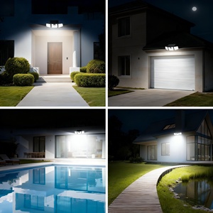 Lampes solaires d'extérieur étanches avec détecteur <span class=keywords><strong>de</strong></span> mouvement, projecteur <span class=keywords><strong>de</strong></span> sécurité à 3 têtes pour patio, cour, garage, entrée, allée - Product Image 5