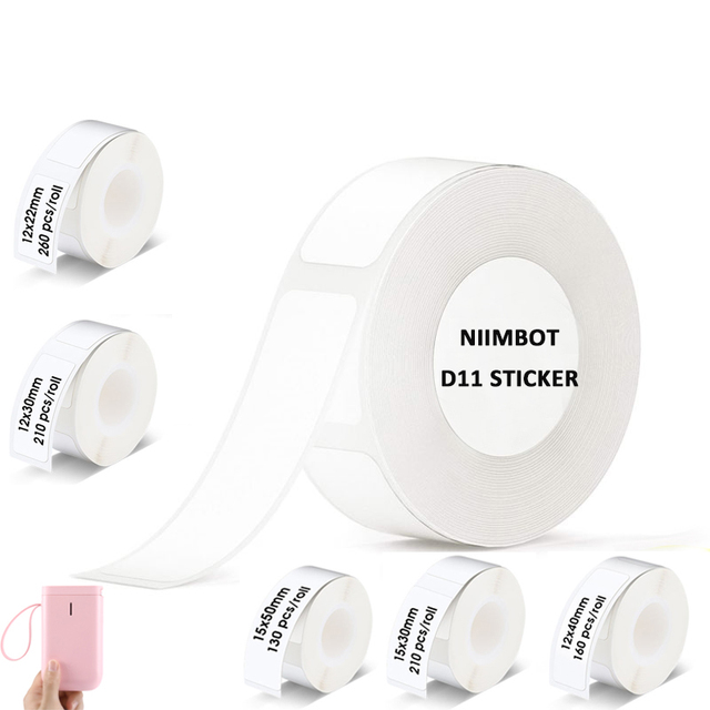 D11 Label Tape Label Sticker Paper Rolls Thermal Barcode Label Printer Paper for Wireless Mini Portable Printer