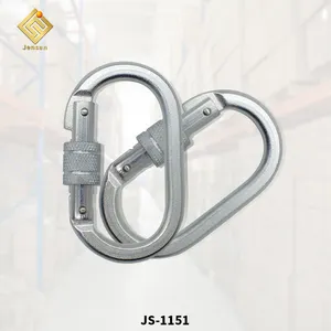 Jensan 제조 업체 사용자 정의 품질 23KN 타원형 나사 잠금 등반 Carabiner 후크 연결 하네스