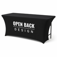 Nappe personnalisée avec logo, 6 pieds x 8 pieds, en spandex extensible, pour salon professionnel, impression par sublimation, nappe pour événements et expositions