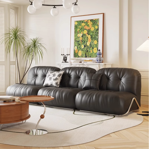 โซฟาหนังแบบโมดูลาร์ รูปทรงครึ่งวงกลม บรรจุโฟม ลายศิลปะ เฟอร์นิเจอร์ห้องนั่งเล่น - Product Image 1