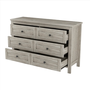 Elegant Modern Particle Board <b>Chest</b> of Drawers with 6 Drawers Eco-Friendly Durable <b>Storage</b> Cabinet for Bedroom Antique Gray - Product Image 5
