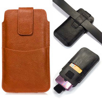 Porte-téléphone universel en cuir PU souple, étui de transport pour téléphone portable, fente pour cartes, sacoche pour téléphone portable pour iPhone 14 Pro