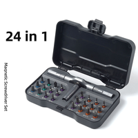 Juego de Destornilladores de Trinquete 24 en 1 con Llave y Imán, Herramienta Manual para el Hogar, Modelo 6138