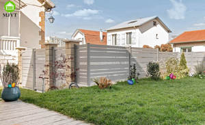 Cobertizos de patio trasero antigrumos de alta seguridad, paredes de valla, modelado de jardín <span class=keywords><strong>con</strong></span> revestimiento decorativo 3D, cercado de riel de poste exterior - Product Image 6