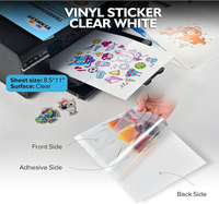 20 feuilles 8,5x11 pour impression jet d'encre, autocollants en vinyle transparent, film de transparence pour jet d'encre