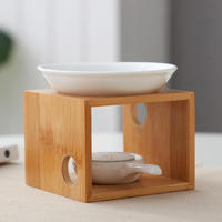 Diffuseur en bois d'aromathérapie pour huiles essentielles Bougies chauffe-plat Porte-encens Brûleur à cire parfumée