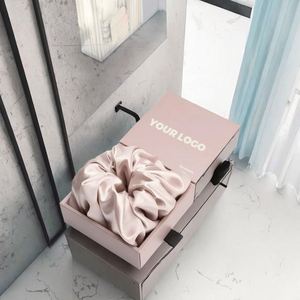 Nouveau design, logo personnalisé, 100% soie de mûrier pure, chouchous, attaches pour cheveux, bandeaux pour femmes et filles - Product Image 2