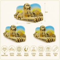 3D Harz Ägypten Gizeh Sphinx Kühlschrankmagnet Große Pyramide Kairo Souvenir Reisegeschenk Handbemalte Steintextur Kundenspezifisch OEM
