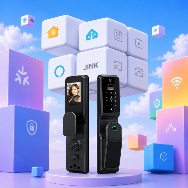JINK Lock H20-P3D Aluminum Alloy Smart Door Lock Face Fingerprint Password Card Tuya WiFi Control