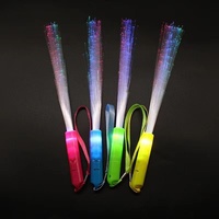 Bâton LED en fibre optique en plastique, à trois niveaux de fréquence variable, alimenté par piles, pour stand de rue, marché nocturne, fête, KTV