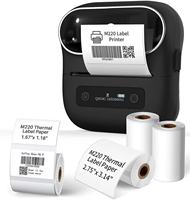 Phomemo M220 stiker kode batang portabel, Printer termal Mini cerdas BT portabel Label 20-75mm untuk Android IOS WINDOWS