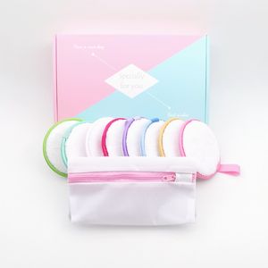 Tampons démaquillants en microfibres super doux et réutilisables Tampons démaquillants en coton pour nettoyer le visage avec logo personnalisé - Product Image 1