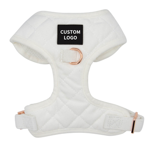Arnés personalizado para perros, de lujo, a cuadros, color blanco, terciopelo - Product Image 1
