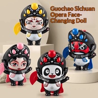 Poupées de l'opéra du Sichuan à visages interchangeables, usine source, tendance nationale, jouets créatifs en plastique pour bébés, masques de visage de dessin animé