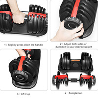 Équipement de fitness à domicile, poignée à réglage rapide, ensemble de poids de 52,5 lb, exercices de fitness complets, haltères réglables YL-002 en silicone