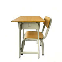 Ensemble de chaises et de bureau d'école pour un seul étudiant au design moderne, meubles en bois contreplaqué pour salle de