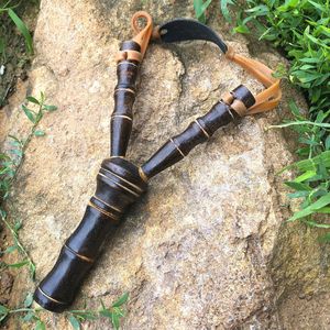 バンブートラディショナルスリングショットコンパクトポータブルスリングショット、ラバーバンド付き - Product Image 2