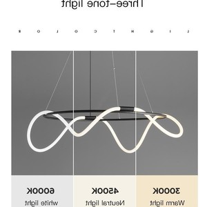 Sang trọng 360 độ Flex LED tuyến tính neon ánh sáng lịch thi đấu thiết kế hiện đại vô cấp thay đổi độ sáng ánh sáng 3000K đèn chùm đèn Mặt dây chuyền - Product Image 5