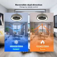 Ventilador de Techo LED RGB Inteligente de 19 Pulgadas para Interiores, Lámpara de Techo con Control Remoto por Aplicación, Ventilador de Techo LED para Toda la Casa