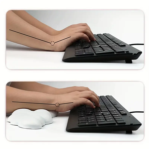 Cloud Shape Wrist <strong>Rest</strong> Pad <strong>Keyboard</strong> Wrist <strong>Rest</strong> Gaming Mouse Pad Gel Memory Foam, Non-Slip Rubber Base <strong>White</strong> 16.92x4.33in - Product Image 6