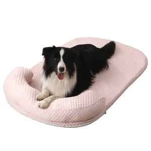 سرير للحيوانات الأليفة أريكة مستطيلة وسادة وسرير مع غطاء قابل للإزالة مضاد للمياه مناسب للكلاب المتوسطة والكبيرة