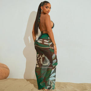 King Mcgreen Star <span class=keywords><strong>Bikini</strong></span> Tops Malla 2 piezas Falda Vestido Conjunto Ropa de verano Mujeres Sexy Elegante Traje de baño de dos piezas Traje de baño - Product Image 4