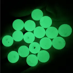 Promotionele Hoge Heldere Lichtgevende Wit Groen Glow In Dark Diy Sieraden Maken Armband Kralen Ronde Losse Plastic Parels Kralen