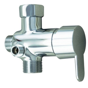 Robinet de toilette 7/8'' en laiton, 4 voies, pour eau chaude et froide, avec adaptateur en T et inverseur, chromé, pour bidet, pulvérisateur shattaf et mélangeur d'eau - Product Image 1