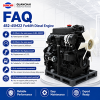 Moteur de chariot élévateur diesel d'origine QuanChai 4B2-45M22, 32 kW, 2600 tr/min, 2,27 L, 4 cylindres, pour chariot élévateur de 1,5 à 1,8 tonne