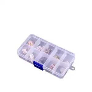 Пластиковый прозрачный ящик для хранения, 10 отделений, съемный чехол для хранения ювелирных изделий, ожерелий, серег