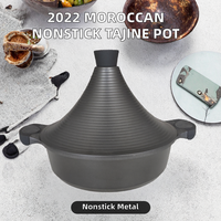 Nouvel ensemble de casseroles en aluminium moulé sous pression, écologiques, style tajine marocain, antiadhésives, avec couvercle, pour cuisinières à induction et à gaz
