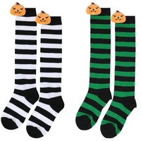 Chaussettes d'Halloween respirantes pour enfants, longueur genou, à rayures de dessin animé 3D, pour fête