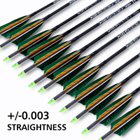 Flèches en carbone pour la chasse ID 6.2mm flèche arbre avec 4 pouces dinde caractéristique arc classique arc à poulies en gros