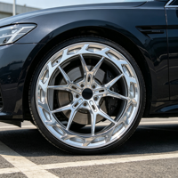 Jantes forgées multi-rayons creuses polies en aluminium 6061-T6, finition argentée, pour tuning de voitures de luxe sur mesure