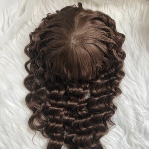 EMEDA-<span class=keywords><strong>Prótesis</strong></span> de <span class=keywords><strong>pelo</strong></span> de piel fina para <span class=keywords><strong>mujer</strong></span>, cutícula completa alineada, inyección de <span class=keywords><strong>pelo</strong></span> humano rizado - Product Image 5