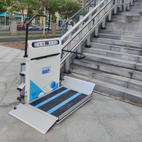 Plataforma Elevadora Eléctrica Inclinada para Sillas de Ruedas, Aprobada por CE e ISO, para Escaleras Rectas y Curvas