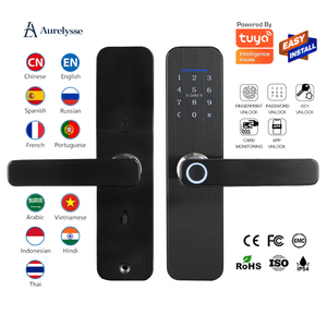 Serrure de porte intelligente Tuya haute sécurité, prix d'usine Aurelysse, OEM ODM, serrure électronique numérique biométrique à empreintes digitales pour la maison et le bureau - Product Image 2