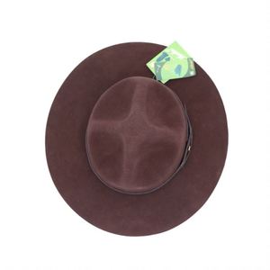 Chapeau haut de forme en feutre de laine australienne ND117 pour adulte unisexe, 100 % laine, large bord, style gentleman, avec fleur et nœud, toutes saisons - Product Image 5