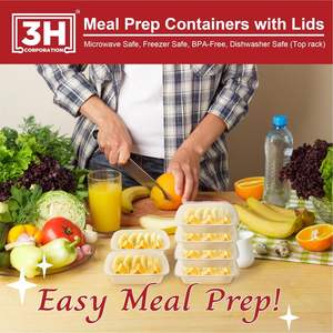 กล่องเตรียมอาหารขนาด 12 ออนซ์ แบบใช้ซ้ำได้ [แพ็ค 150 ชิ้น] กล่องใส่อาหารพร้อมฝาปิด - ปลอดสาร BPA ใช้กับไมโครเวฟ/เครื่องล้างจาน/ช่องแช่แข็งได้ - Product Image 3