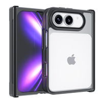 Étui de téléphone à aspiration magnétique avec charnière à bords doux en acrylique pour iPhone Duo