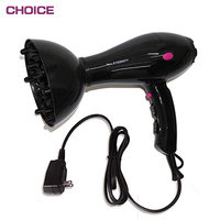 Sèche-cheveux domestique à moteur AC personnalisé Bonnet ionique Sèche-cheveux de salon professionnel NOIR Plastique électrique vierge AMERICAN 2000w ROHS