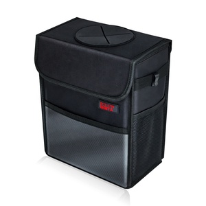 Car Garbage Can with Lid Multipurpose Trash Bin for Car Portable Car Trash Bag with Storage Pockets waterproof