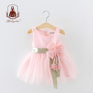 Stile europeo Rosa Festa di <span class=keywords><strong>Compleanno</strong></span> di Cerimonia Nuziale Della Principessa Delle Ragazze Del Bambino Vestiti Dalla Ragazza di Fiore Del <span class=keywords><strong>Vestito</strong></span> Del Bambino Del <span class=keywords><strong>Vestito</strong></span> della Principessa Della Ragazza Con L'arco - Product Image 4